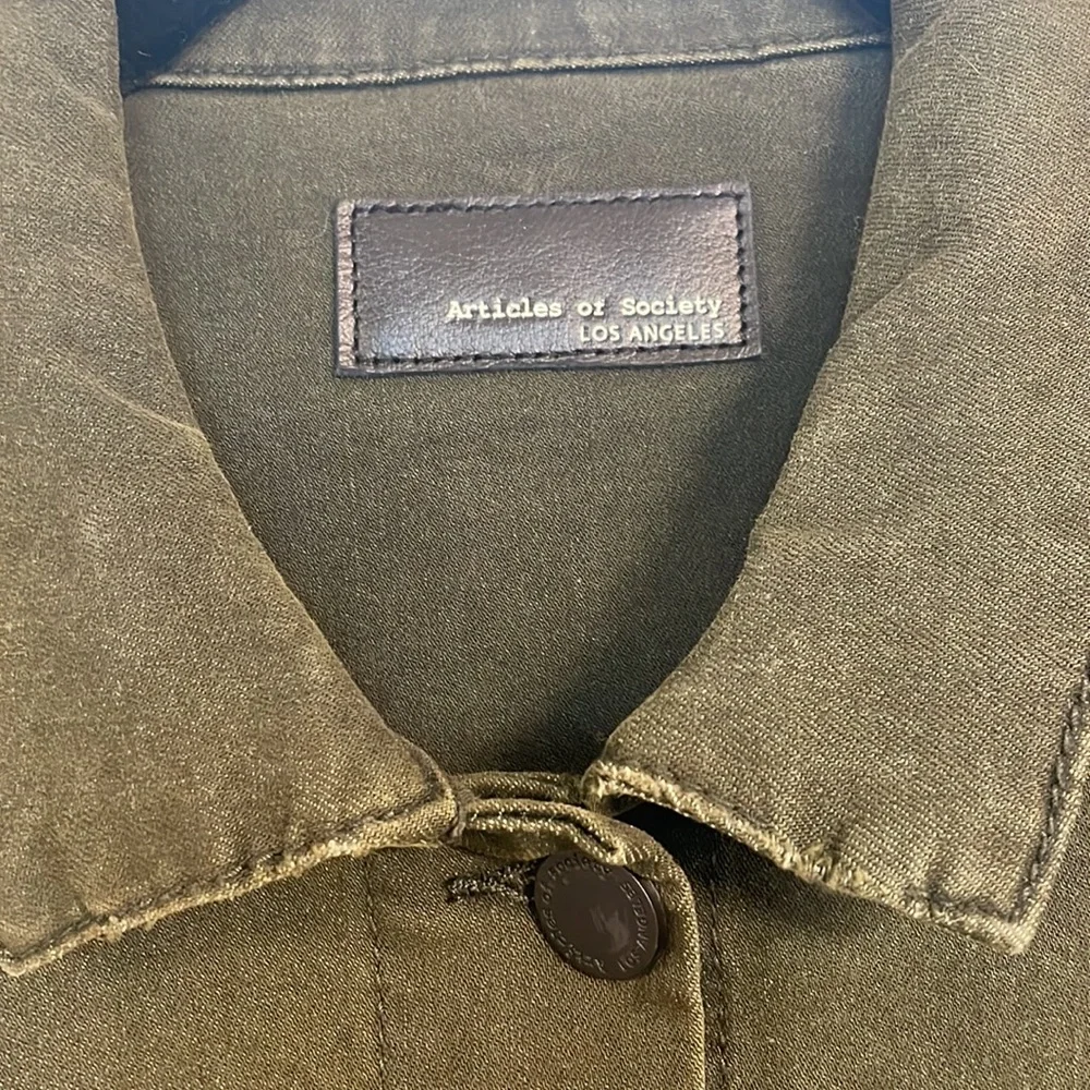 ARTICLES OF SOCIETY Army Green Denim Jacket - Picture 2 of 8